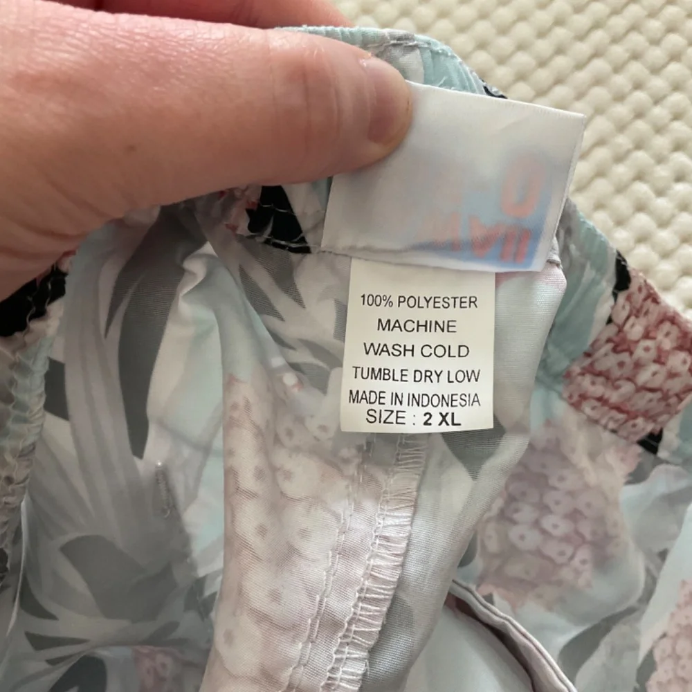 Hawaii Five-O Davin‎ Swim Shorts - Teal with Pink Pineapples - Size 2X